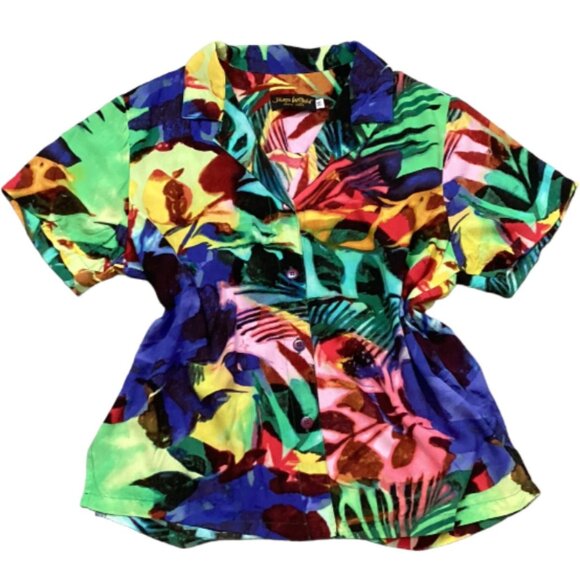 Jams World Versailles Pattern Hawaiian Floral Shirt Sz M #122T - Picture 6 of 10